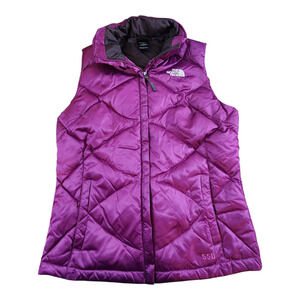 The North Face 550 goose down puffer vest purple womens sz small full zip